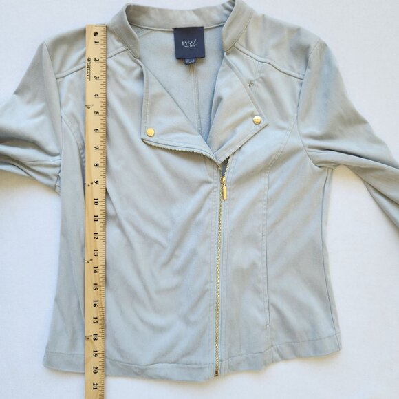Lysse Summer Vegan Suede Zip Front Moto Jacket Soft Cozy Business Casual Small - Picture 8 of 8